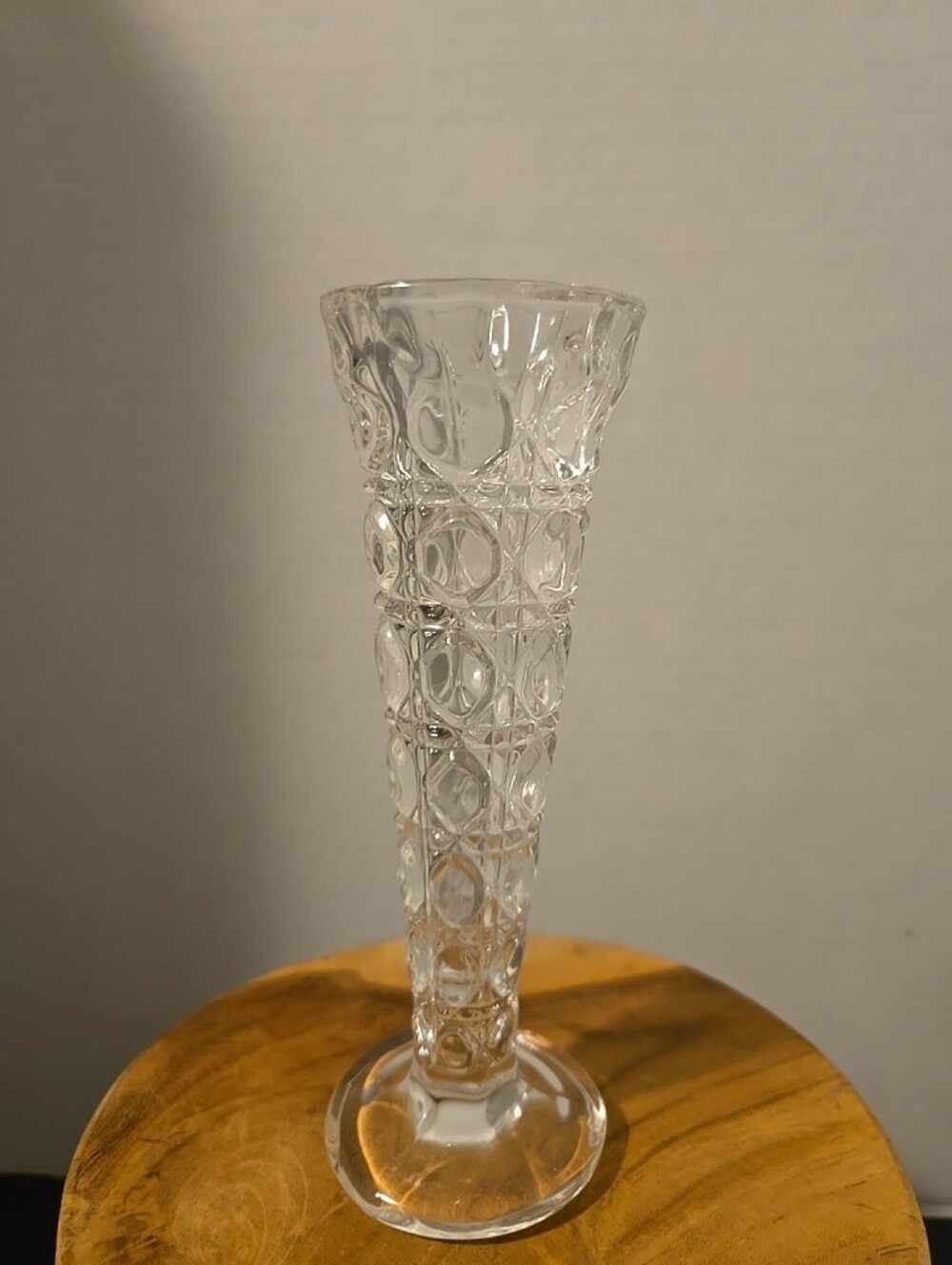 Vintage Lead Crystal Bud Vase 5.75" X 2" Top 1" Bottom